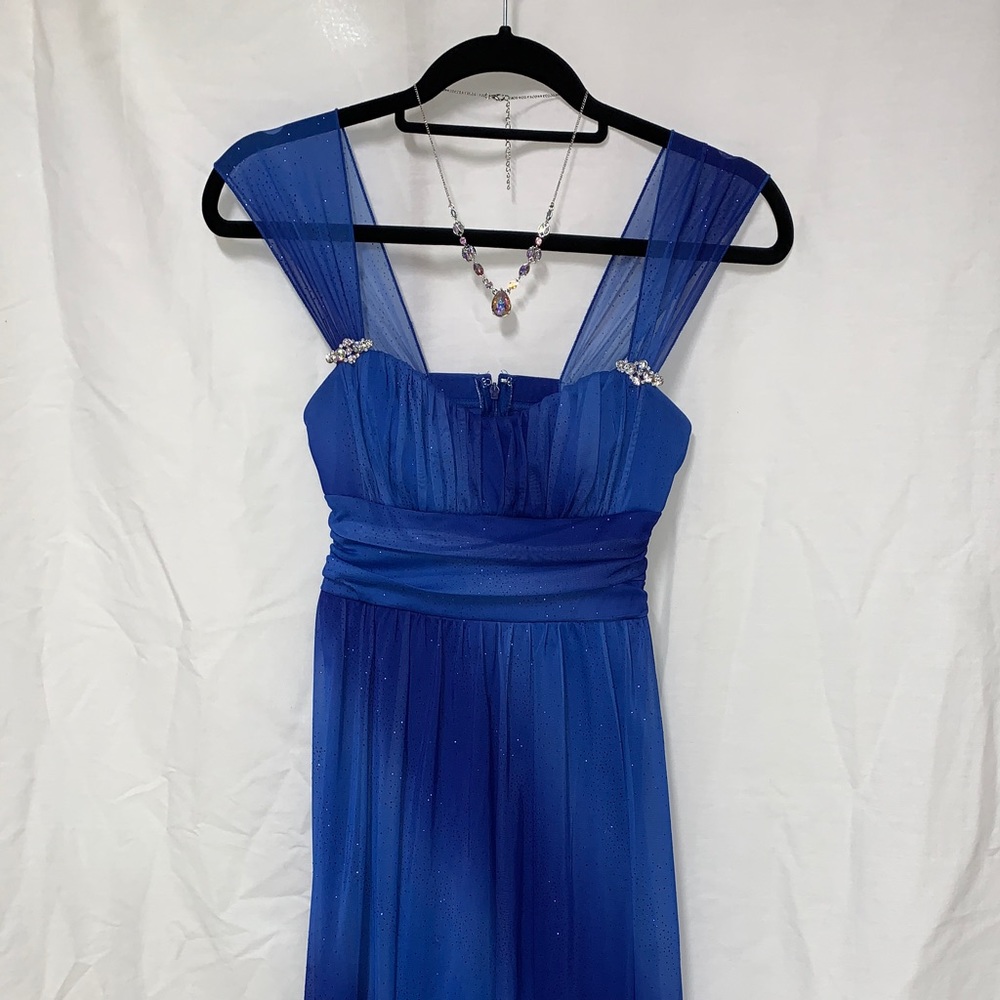 Speechless high low blue and glitter dress.